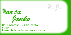 marta janko business card
